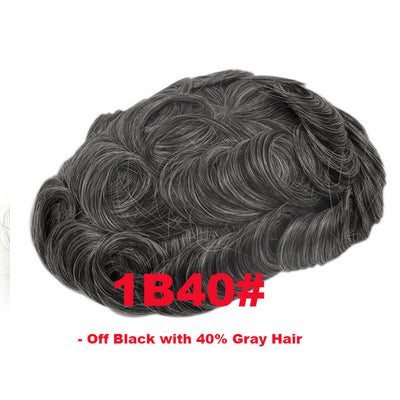 Thin Density Hair Systems ,Full French Lace Hair Replacement Toupee for Men Size 6*8 inches