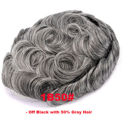 Thin Density Hair Systems ,Full French Lace Hair Replacement Toupee for Men Size 6*8 inches