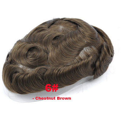 Thin Density Hair Systems ,Full French Lace Hair Replacement Toupee for Men Size 6*8 inches