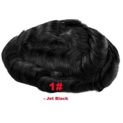 Full French Lace Toupee 10*8 Size Color 1B Indian Human Hair