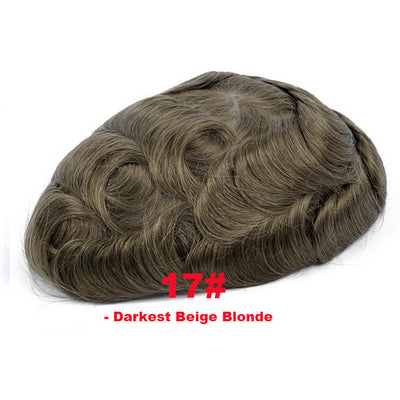 Full French Lace Toupee 10*8 Size Color 1B Indian Human Hair