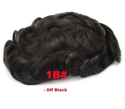 Full French Lace Toupee 10*8 Size Color 1B Indian Human Hair