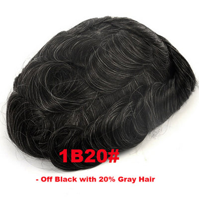 Full French Lace Toupee 10*8 Size Color 1B Indian Human Hair