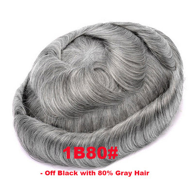 Full French Lace Toupee 10*8 Size Color 1B Indian Human Hair