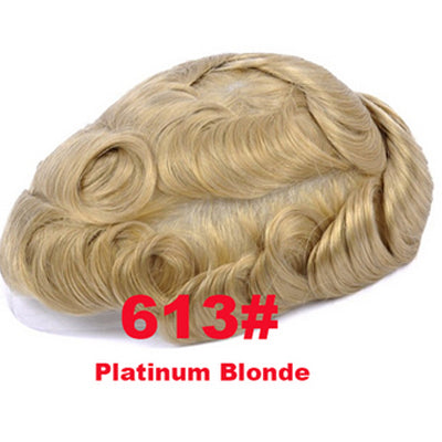 Full French Lace Toupee 10*8 Size Color 1B Indian Human Hair