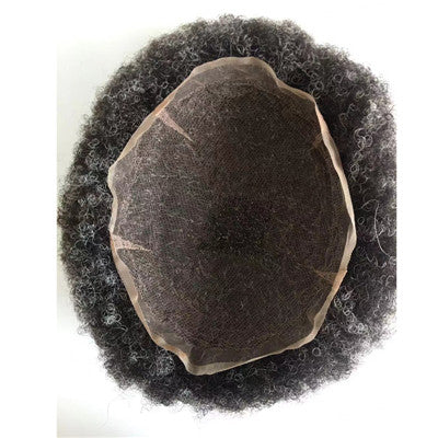 4mm Afro Hair Toupee for Black Men Full Lace Base Indian Hair Can Cut to Roots