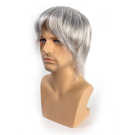 1B80 Hair System Full Swiss Lace Base, 10*8 Grey Hair Replacement for Men